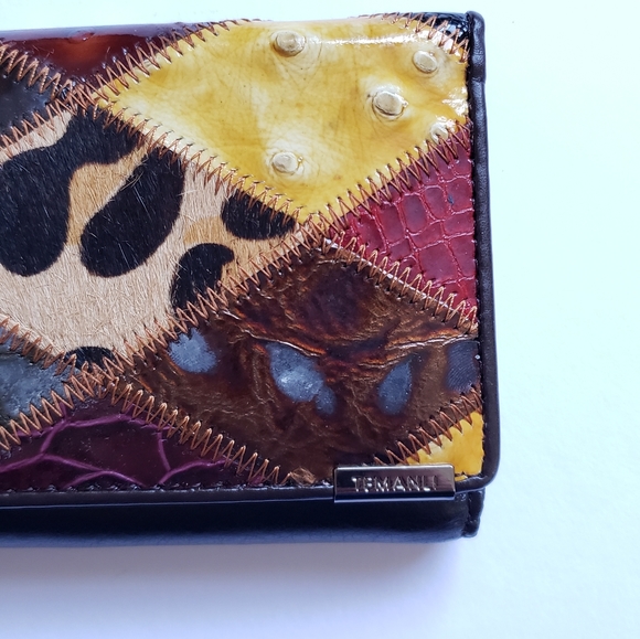 NWT Multicolored Patchwork Leather Wallet Animal Print Wallet - Picture 12 of 16